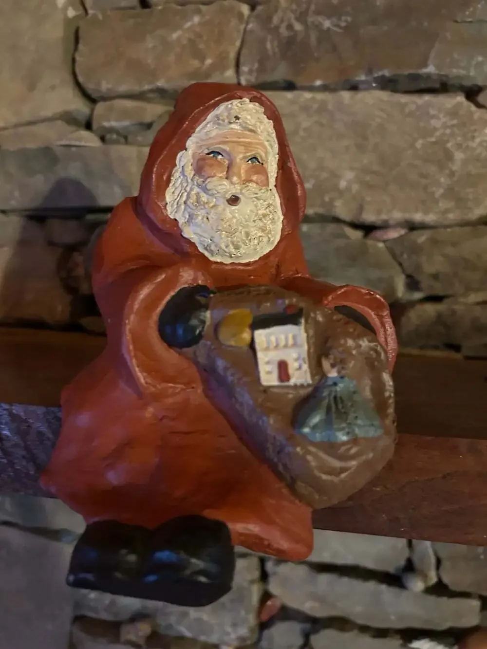 Spillman Resin Folk Art Santa Sculpture